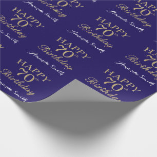 Papier Cadeau Joyeux 70e anniversaire Parties scintillant d'or e
