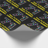 Papier Cadeau Joyeux 71e anniversaire, Fun Colorful Stars Motif (Coin)