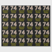 Papier Cadeau Joyeux 74e anniversaire & Joyeux Noël, Nom personn (Plat)