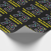 Papier Cadeau Joyeux 75e anniversaire, Fun Colorful Stars Motif (Coin)