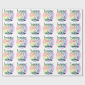 Papier Cadeau Joyeux 7e anniversaire (roze) (Plat)
