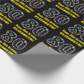Papier Cadeau Joyeux 80e anniversaire, Fun Colorful Stars Motif (Coin)