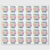 Papier Cadeau Joyeux 80e Anniversaire (rose) (Plat)