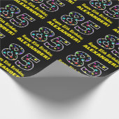 Papier Cadeau Joyeux 85e anniversaire, Fun Colorful Stars Motif (Coin)
