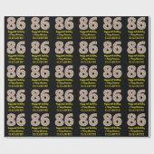 Papier Cadeau Joyeux 86e anniversaire & Joyeux Noël, Nom personn (Plat)