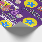 Papier Cadeau Joyeux 8 Ans Ballons papier d'enveloppement #8 (Coin)