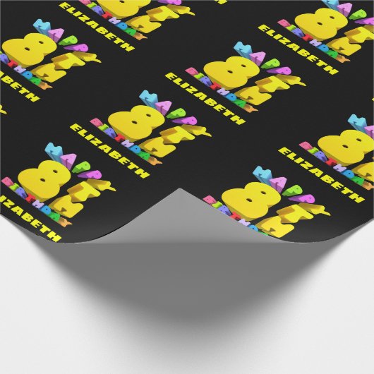 Papier Cadeau Joyeux 8e anniversaire (Coin)