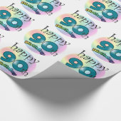 Papier Cadeau Joyeux 90ème anniversaire (Coin)