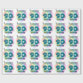 Papier Cadeau Joyeux 90ème anniversaire (Plat)
