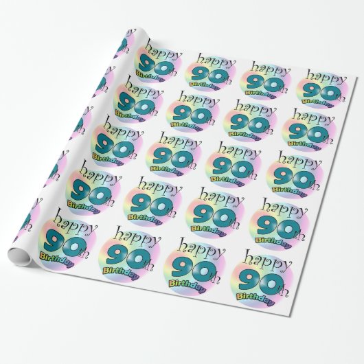 Papier Cadeau Joyeux 90ème anniversaire (Déroulé)