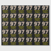 Papier Cadeau Joyeux 97e anniversaire & Joyeux Noël, Nom personn (Plat)