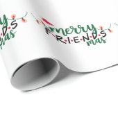 Papier Cadeau Joyeux amis Amis Noël Père Noël (Coin rond)