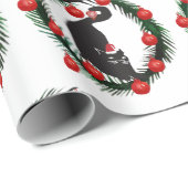 Papier Cadeau Joyeux Amoureux de les chats de Noël (Coin rond)