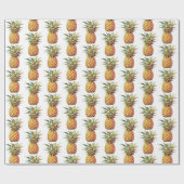 Papier Cadeau Joyeux ananas tropicaux (Plat)