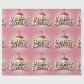 Papier Cadeau Joyeux anniversaire (Plat)