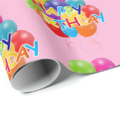 Papier Cadeau Joyeux anniversaire (Coin rond)