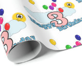 Papier Cadeau Joyeux anniversaire (Coin rond)