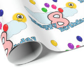 Papier Cadeau Joyeux anniversaire (Coin rond)