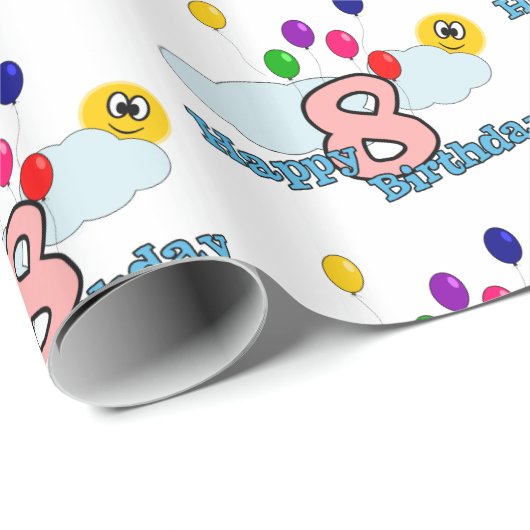 Papier Cadeau Joyeux anniversaire (Coin rond)