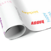 Papier Cadeau Joyeux anniversaire (Coin rond)