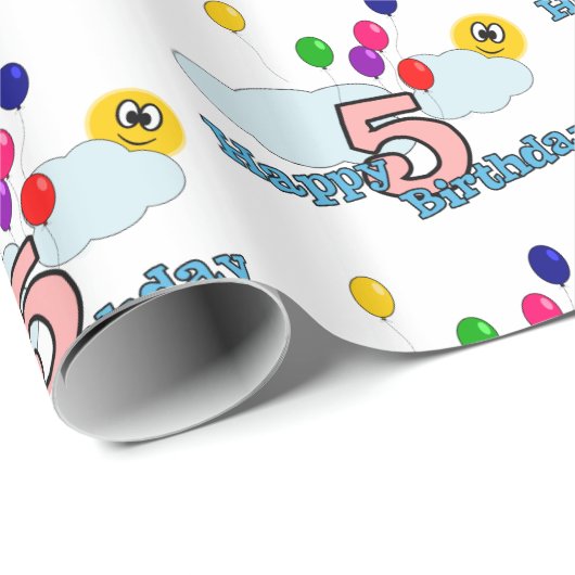 Papier Cadeau Joyeux anniversaire (Coin rond)