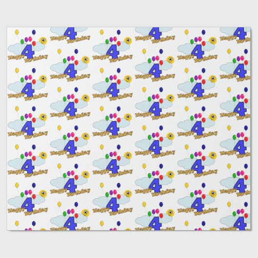 Papier Cadeau Joyeux anniversaire (Plat)