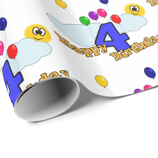 Papier Cadeau Joyeux anniversaire (Coin rond)