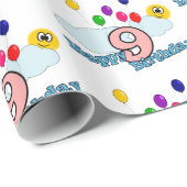 Papier Cadeau Joyeux anniversaire (Coin rond)