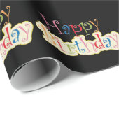 Papier Cadeau Joyeux anniversaire (Coin rond)