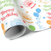 Papier Cadeau Joyeux Anniversaire (Coin rond)