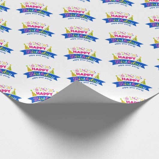 Papier Cadeau Joyeux anniversaire (Coin)