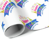Papier Cadeau Joyeux anniversaire (Coin rond)
