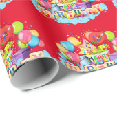 Papier Cadeau Joyeux anniversaire (Coin rond)