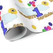 Papier Cadeau Joyeux anniversaire (Coin rond)