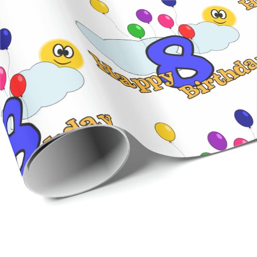 Papier Cadeau Joyeux anniversaire (Coin rond)