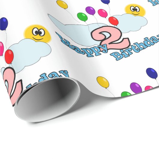 Papier Cadeau Joyeux anniversaire (Coin rond)