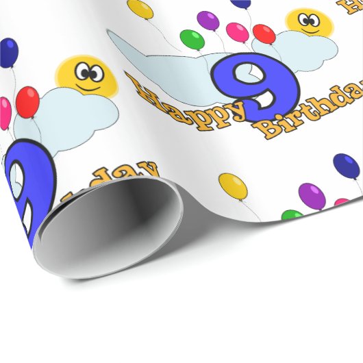 Papier Cadeau Joyeux anniversaire (Coin rond)