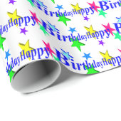 Papier Cadeau Joyeux anniversaire (Coin rond)