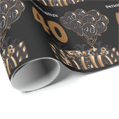 Papier Cadeau Joyeux anniversaire 40 ans (Coin rond)