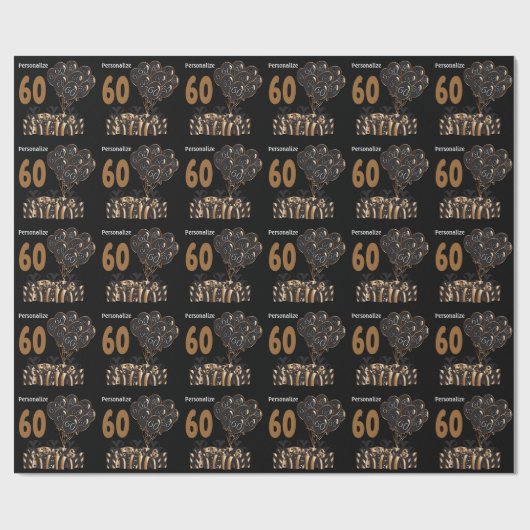 Papier Cadeau Joyeux anniversaire 60 ans (Plat)