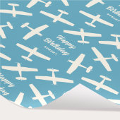 Papier Cadeau Joyeux anniversaire Aéronef Rétro Nom du Motif Blu