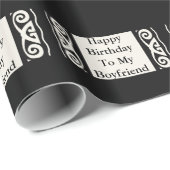 Papier Cadeau Joyeux anniversaire, ami, enveloppe de cadeau (Coin rond)