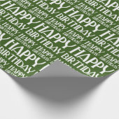 Papier Cadeau Joyeux anniversaire Art Déco Vert (Coin)