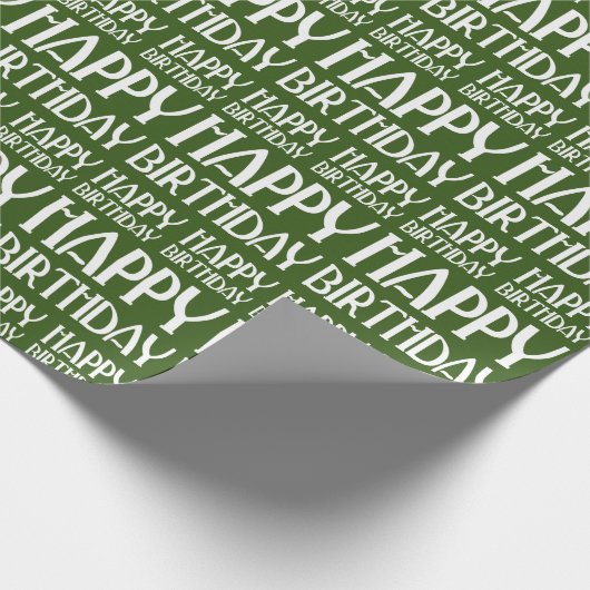 Papier Cadeau Joyeux anniversaire Art Déco Vert (Coin)