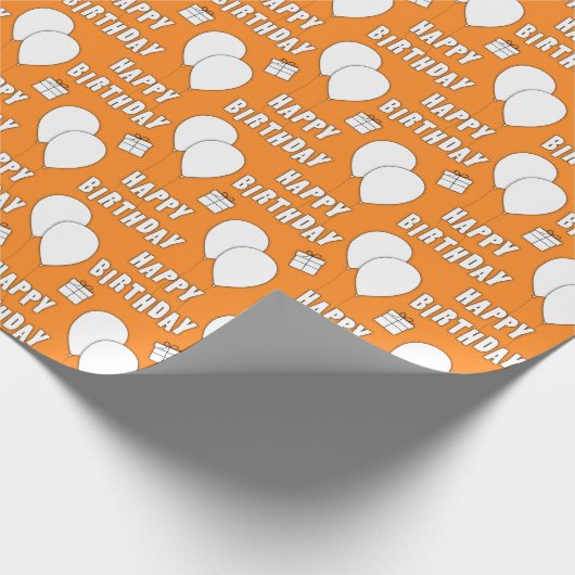 Papier Cadeau Joyeux Anniversaire Avec Arrière - plan Orange De  (Coin)