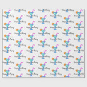 Papier Cadeau Joyeux Anniversaire Avec Cocktail Neon (Plat)