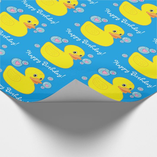 Papier Cadeau Joyeux anniversaire avec mignon en caoutchouc (Coin)