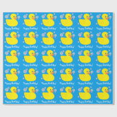 Papier Cadeau Joyeux anniversaire avec mignon en caoutchouc (Plat)