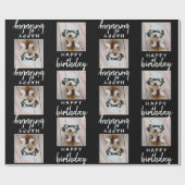 Papier Cadeau Joyeux anniversaire avec une photo d'un Carré - no (Plat)