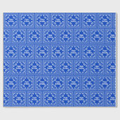 Papier Cadeau Joyeux Anniversaire Bandana Bleue (Plat)